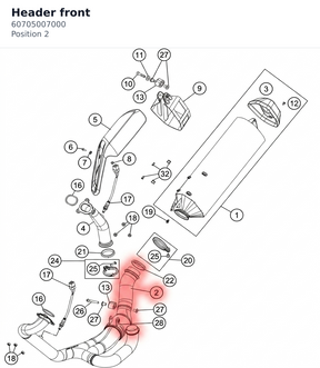Diagram preview: Header front (60705007000)