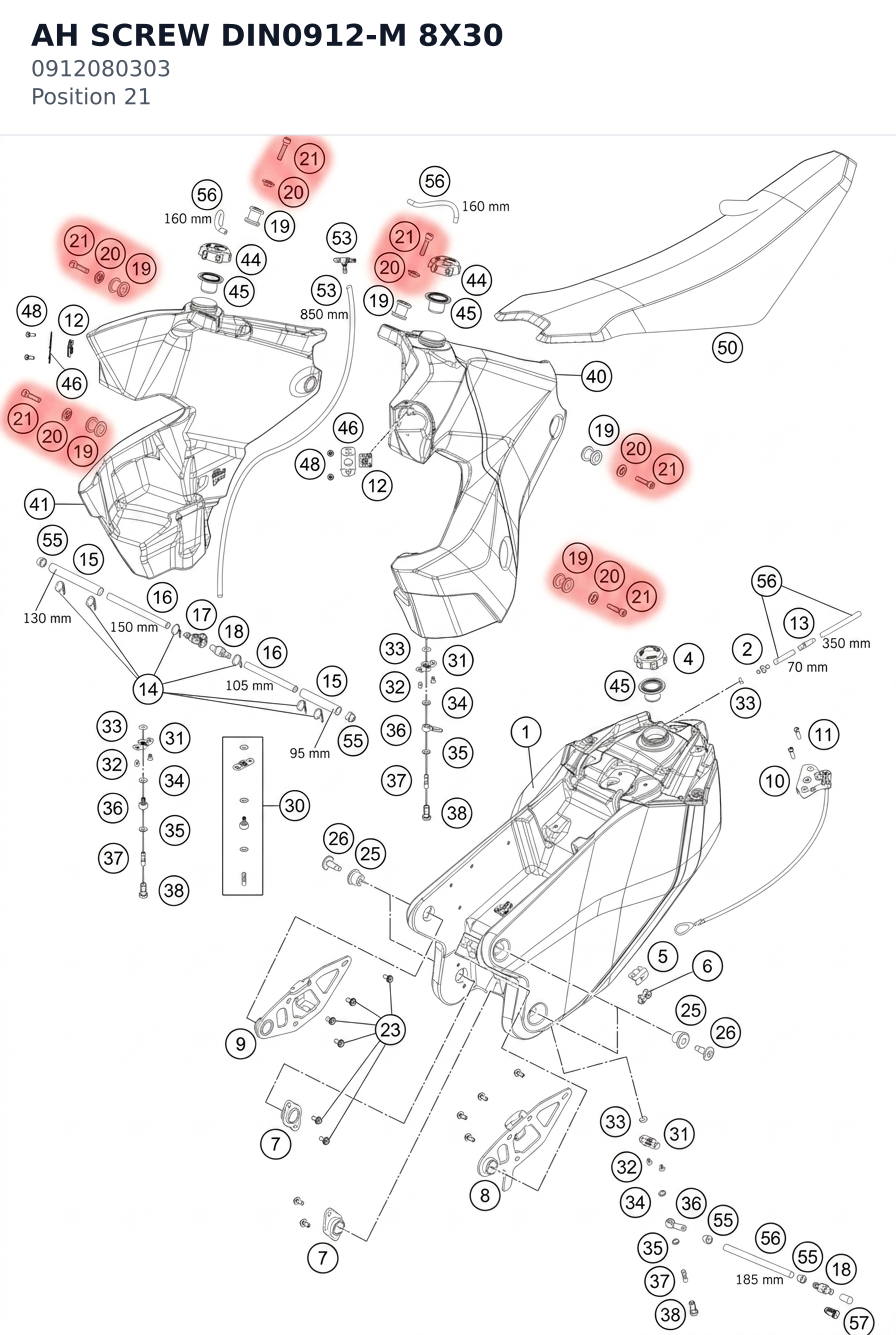Diagram preview: AH SCREW DIN0912-M 8X30 (0912080303)