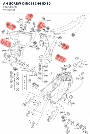 Diagram preview: AH SCREW DIN0912-M 8X30 (0912080303)