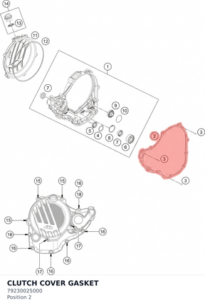Diagram preview: CLUTCH COVER GASKET (79230025000)