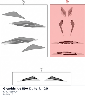Diagram preview: Graphic kit 890 Duke-R   20 (63608099000)