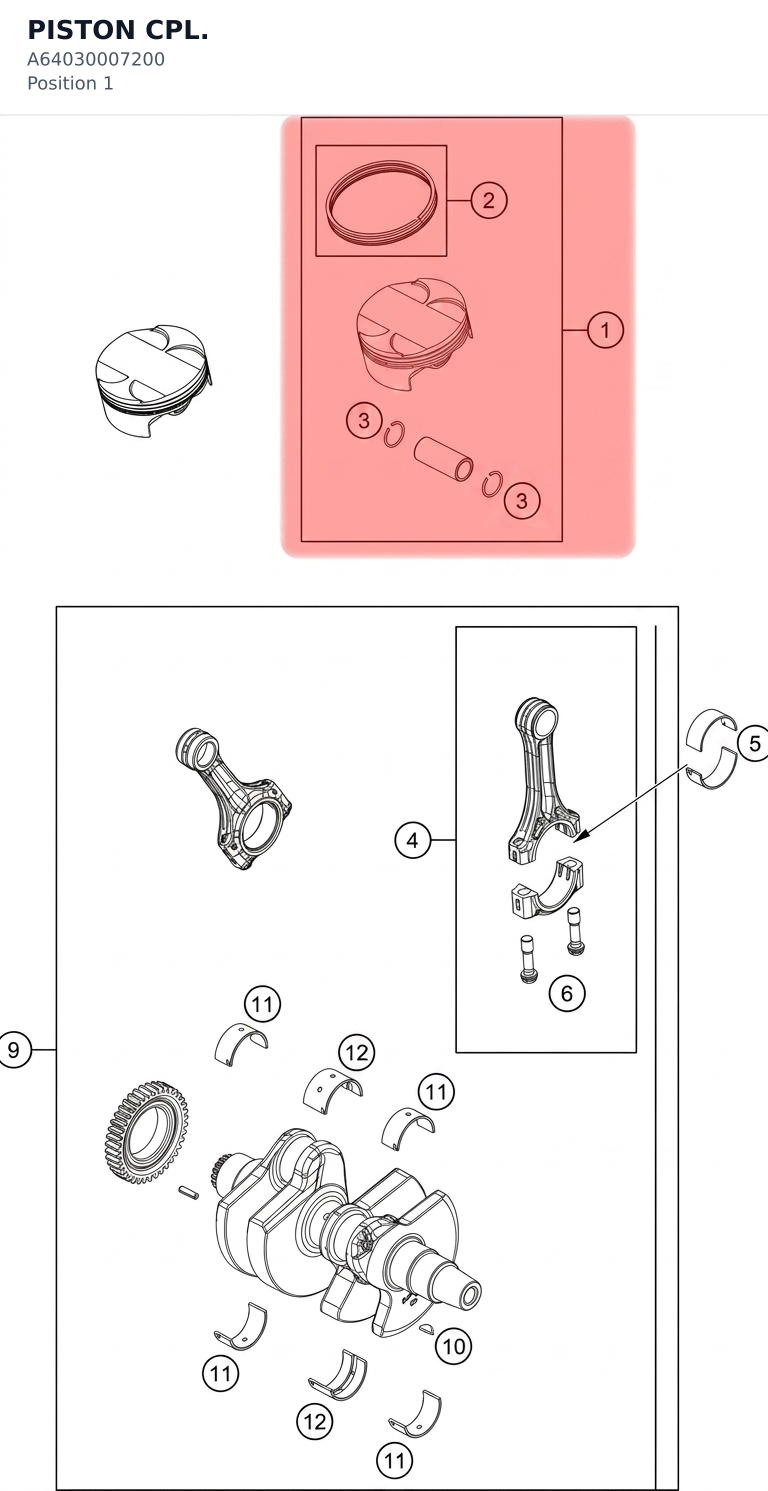 Diagram preview: PISTON CPL. (A64030007200)