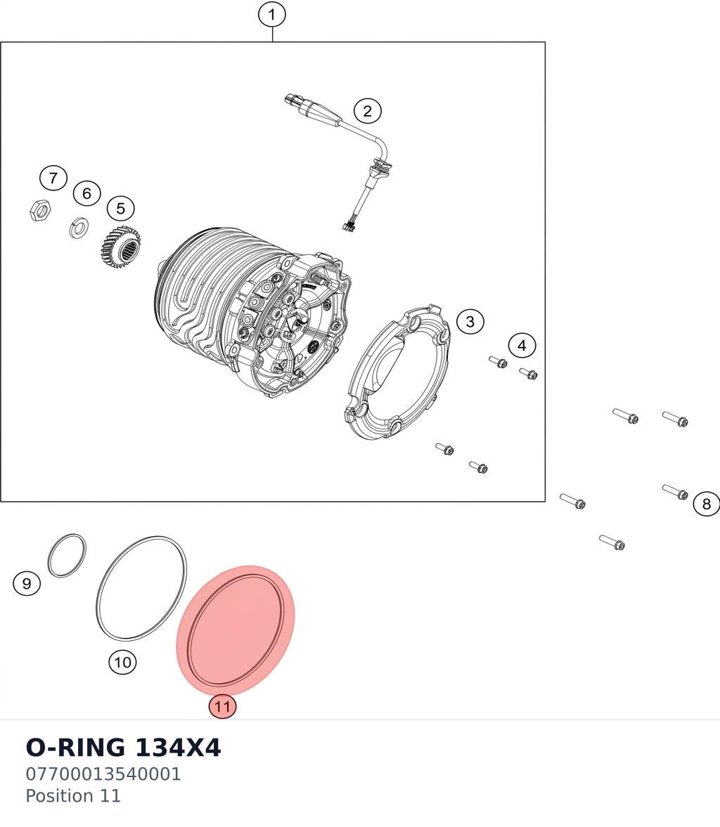 Diagram preview: O-RING 134X4 (07700013540001)