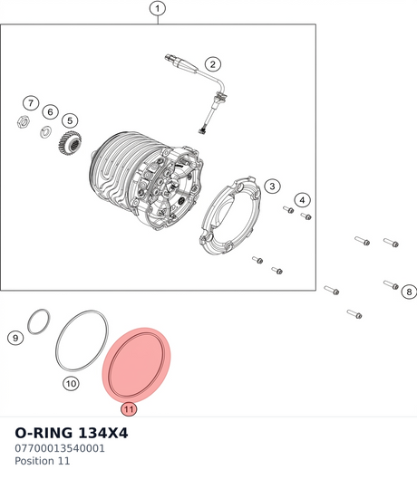 Diagram preview: O-RING 134X4 (07700013540001)