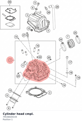Diagram preview: Cylinder head cmpl. (79536020144)