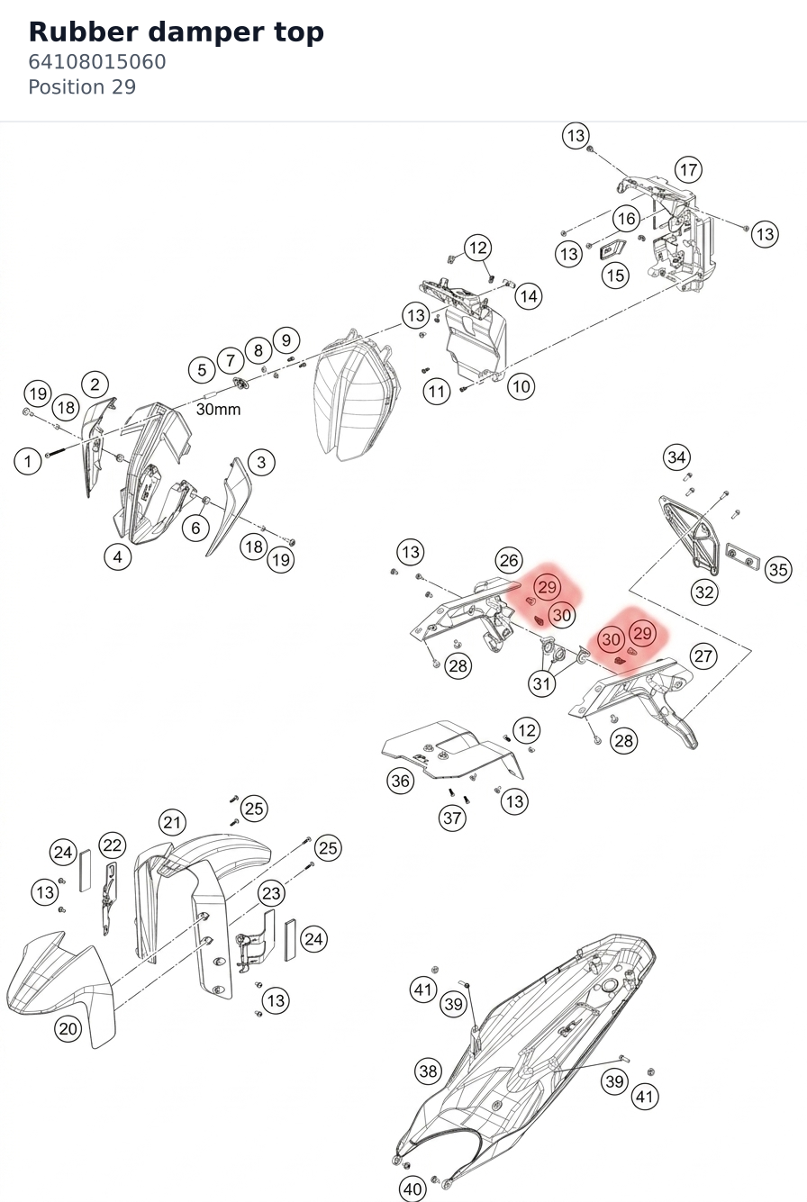 Diagram preview: Rubber damper top (64108015060)
