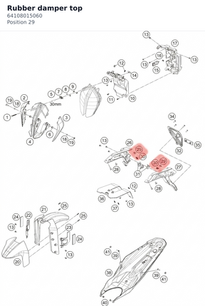 Diagram preview: Rubber damper top (64108015060)