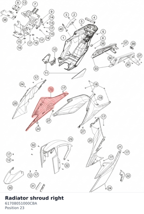 Diagram preview: Radiator shroud right (61708051000CBA)