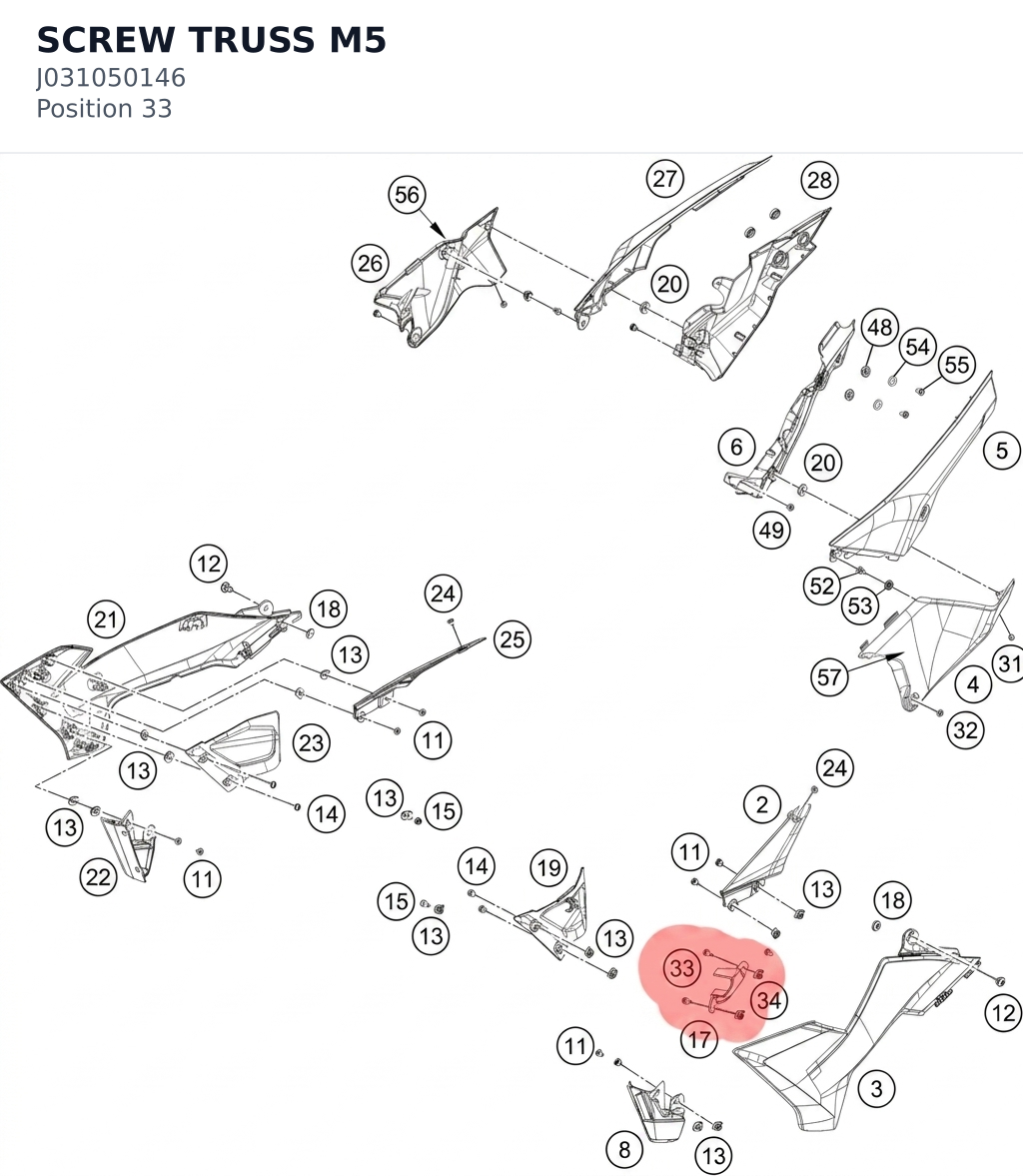 Diagram preview: SCREW TRUSS M5 (J031050146)