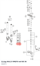 Diagram preview: O-ring 40x2,5 VMQ70 red ISO 36 (43578219)