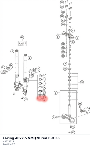 Diagram preview: O-ring 40x2,5 VMQ70 red ISO 36 (43578219)