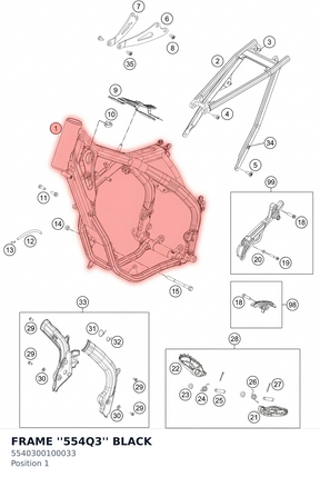 Diagram preview: FRAME ''554Q3'' BLACK (5540300100033)
