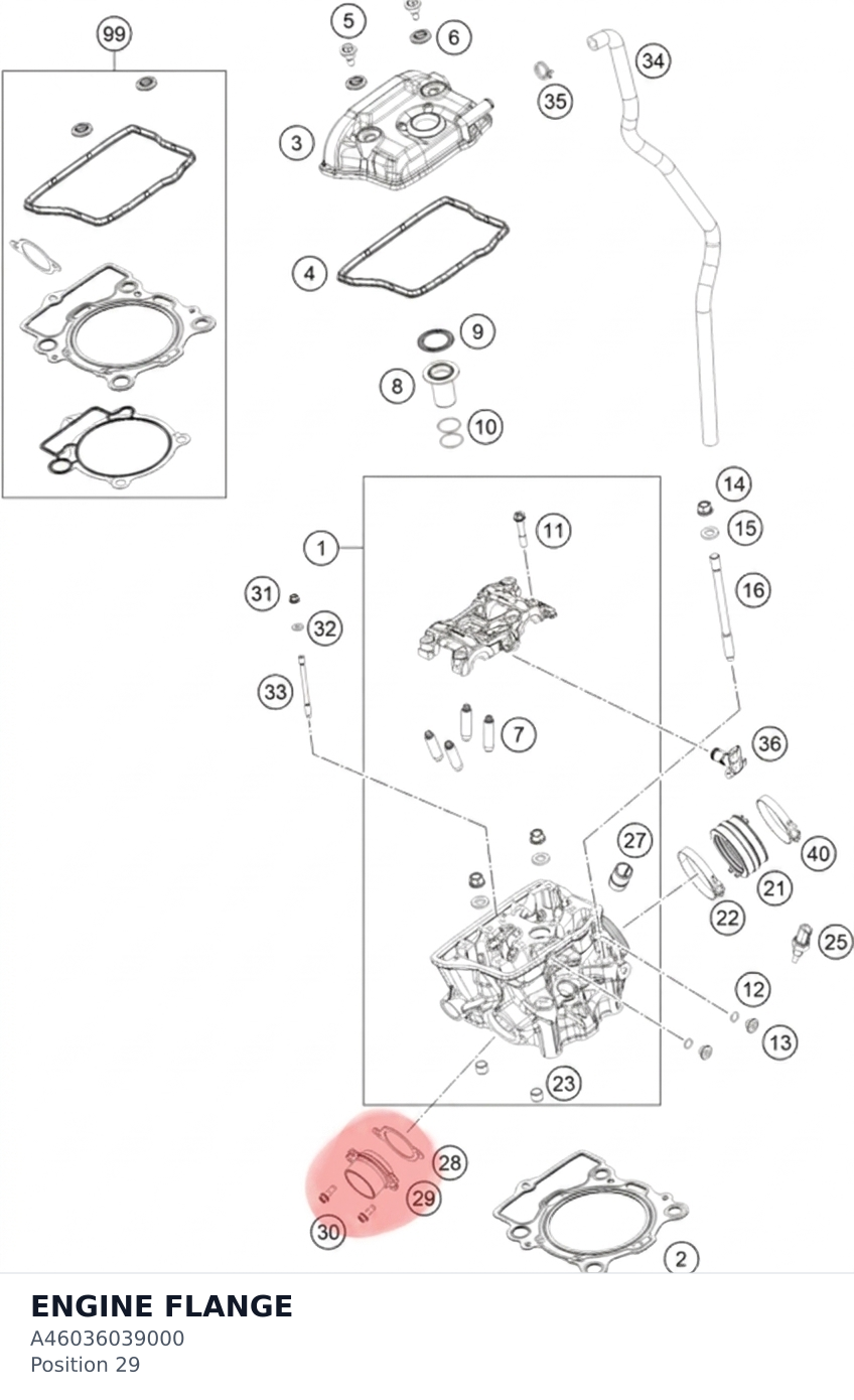 Diagram preview: ENGINE FLANGE (A46036039000)