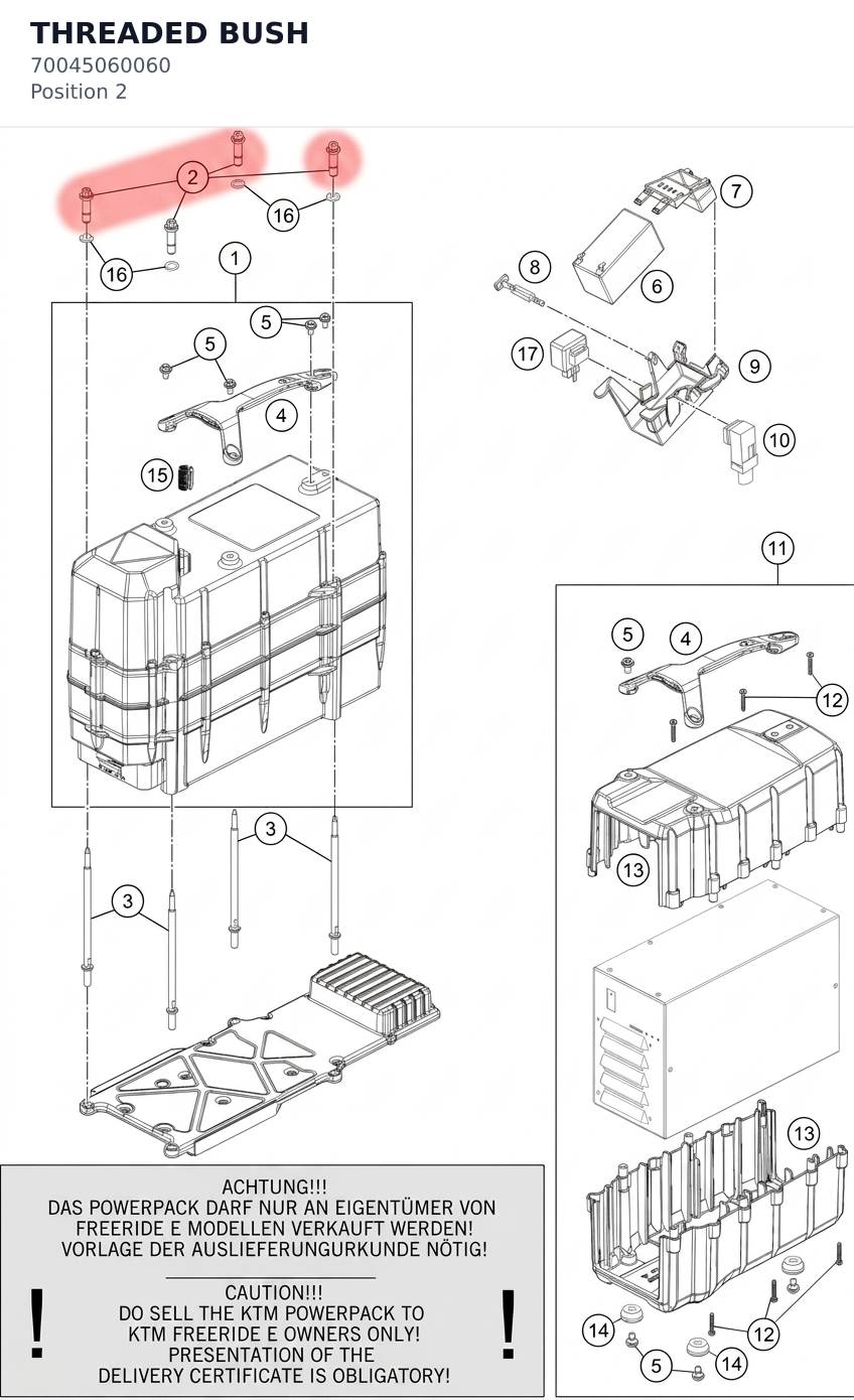 Diagram preview: THREADED BUSH (70045060060)