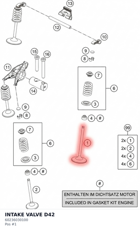 Diagram preview: INTAKE VALVE D42 (60236030100)