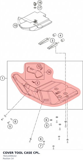 Diagram preview: COVER TOOL CASE CPL. (76412099142)
