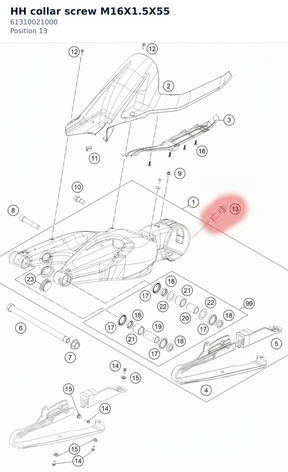 Diagram preview: HH collar screw M16X1.5X55 (61310021000)