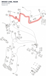 Diagram preview: BRAKE LINE, REAR (A65442102000)