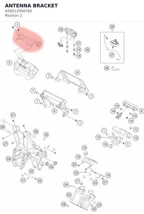 Diagram preview: ANTENNA BRACKET (A58012090760)