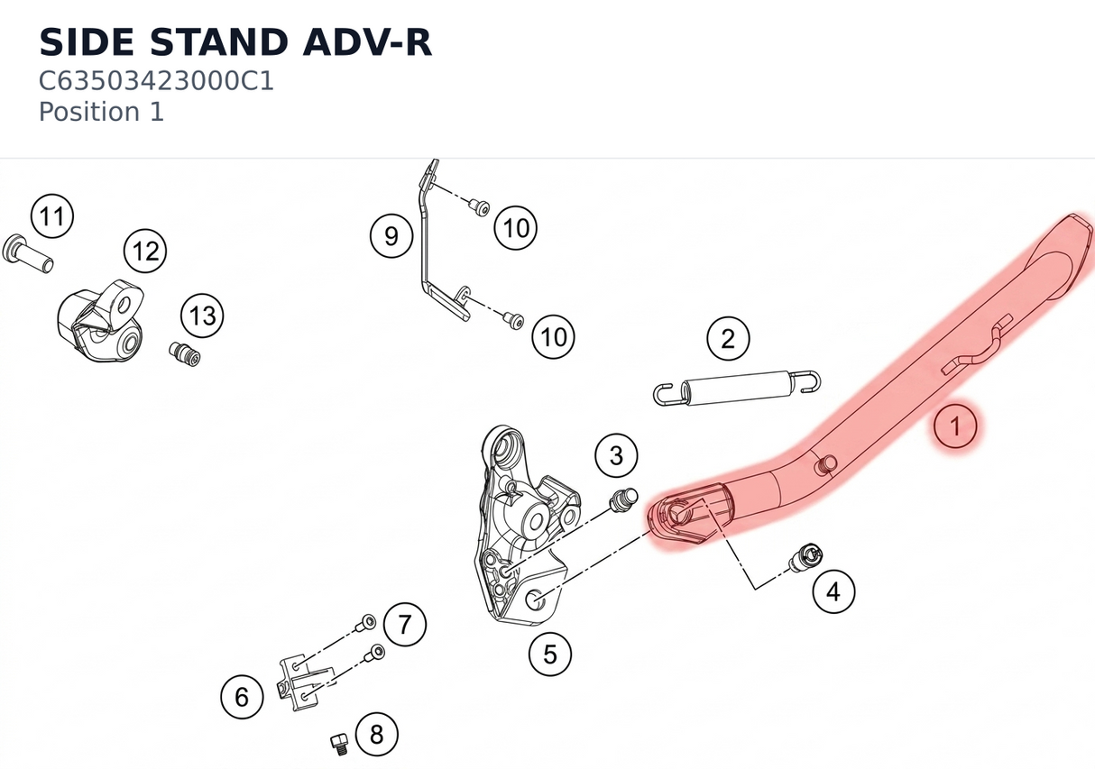 Diagram preview: SIDE STAND ADV-R (C63503423000C1)