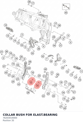 Diagram preview: COLLAR BUSH  FOR ELAST.BEARING (76203019000)