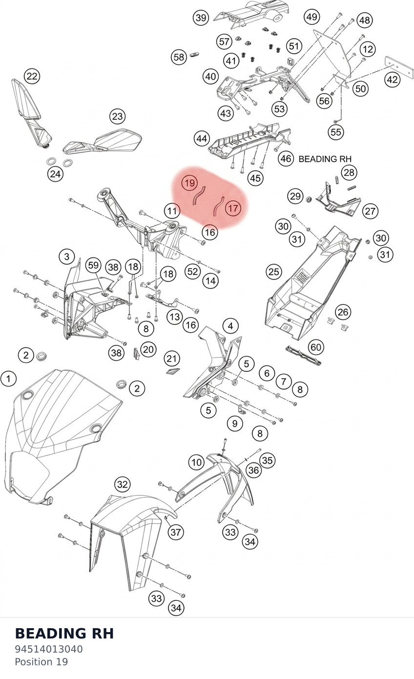Diagram preview: BEADING RH (94514013040)