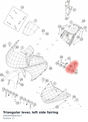 Diagram preview: Triangular lever, left side fairing (A56004080010C1)