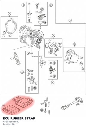 Diagram preview: ECU RUBBER STRAP (A46041031050)