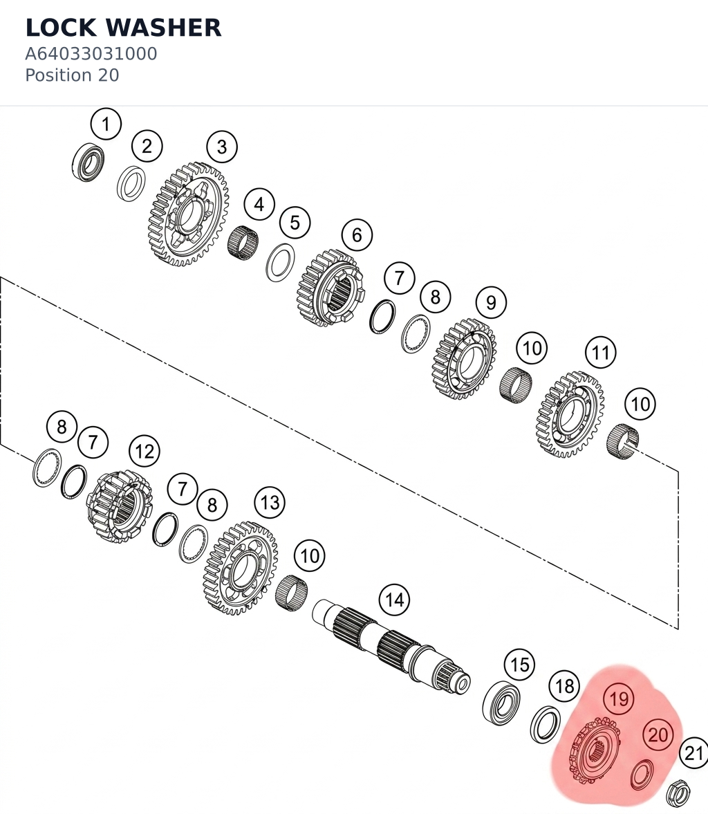 Diagram preview: LOCK WASHER (A64033031000)