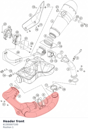 Diagram preview: Header front (61305007100)
