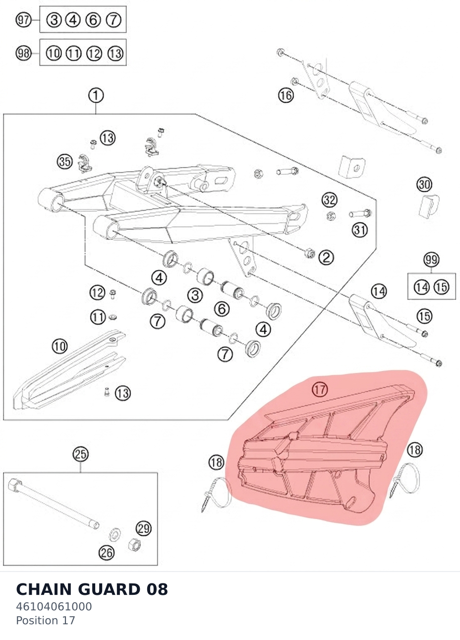 Diagram preview: CHAIN GUARD                 08 (46104061000)