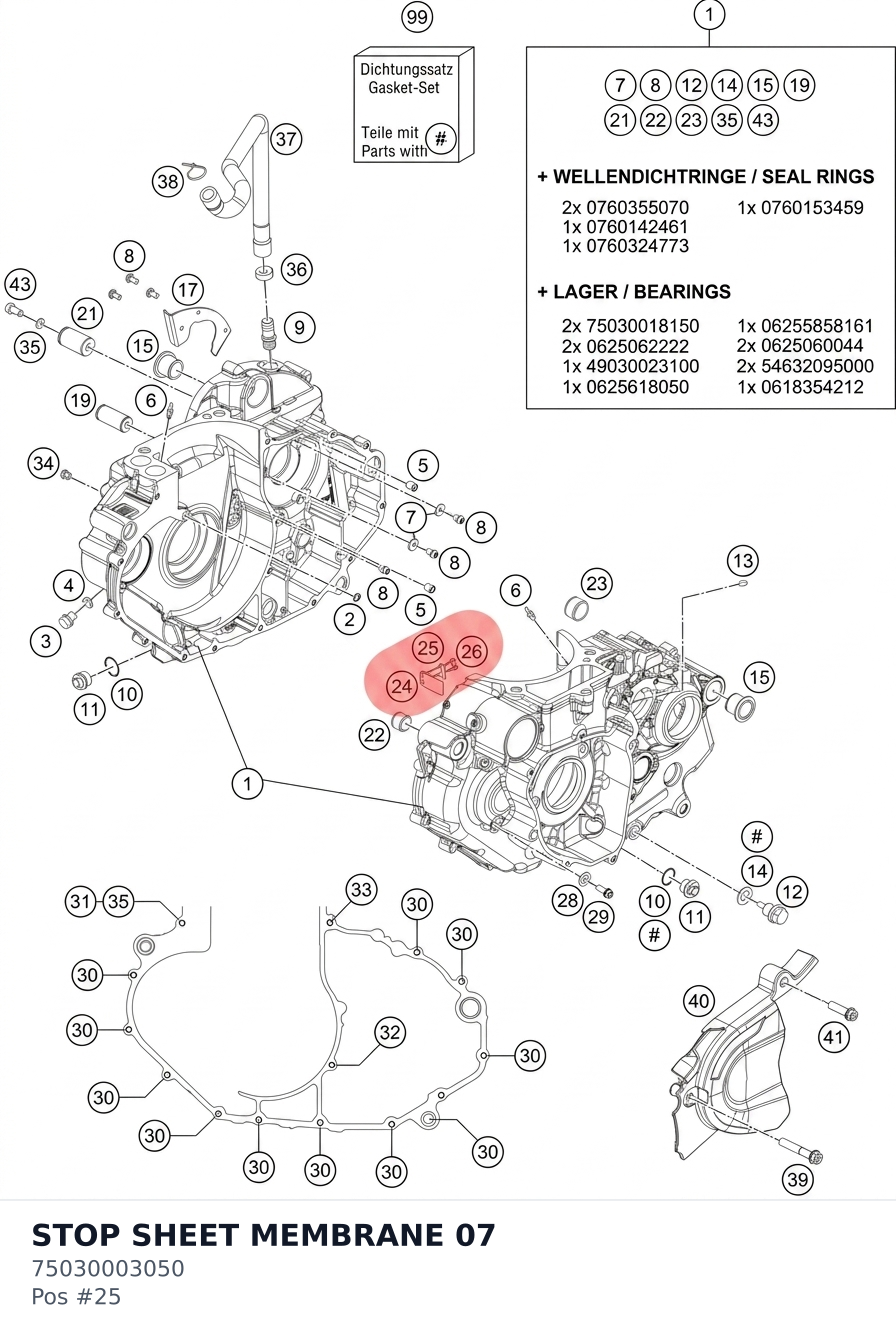 Diagram preview: STOP SHEET MEMBRANE 07 (75030003050)