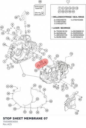 Diagram preview: STOP SHEET MEMBRANE 07 (75030003050)