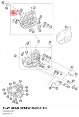 Diagram preview: FLAT HEAD SCREW M6X12 PH (J005160123)