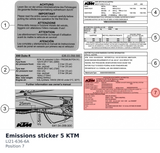 Diagram preview: Emissions sticker 5 KTM (LI21-636-6A)