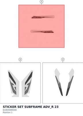 Diagram preview: STICKER SET SUBFRAME ADV_R 23 (61903099300)