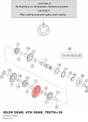 Diagram preview: IDLER GEAR, 4TH GEAR, TEETH=26 (50533114000)