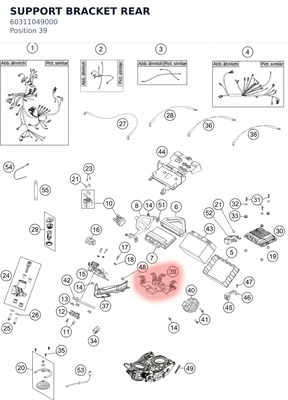 Diagram preview: SUPPORT BRACKET REAR (60311049000)