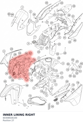 Diagram preview: INNER LINING RIGHT (60308026100)