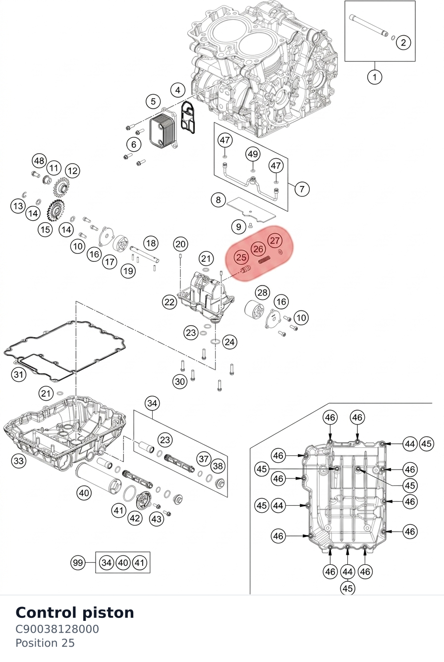 Diagram preview: Control piston (C90038128000)