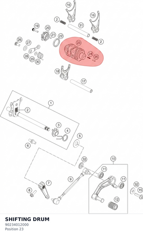 Diagram preview: SHIFTING DRUM (90234012000)