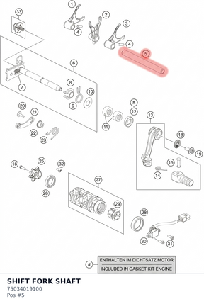 Diagram preview: SHIFT FORK SHAFT (75034019100)