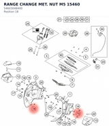 Diagram preview: RANGE CHANGE MET. NUT M5 15460 (54603048400)