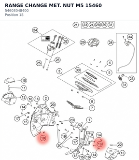 Diagram preview: RANGE CHANGE MET. NUT M5 15460 (54603048400)