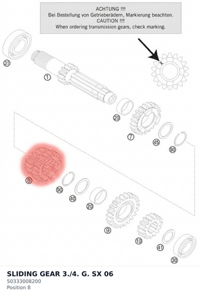 Diagram preview: SLIDING GEAR 3./4. G. SX    06 (50333008200)