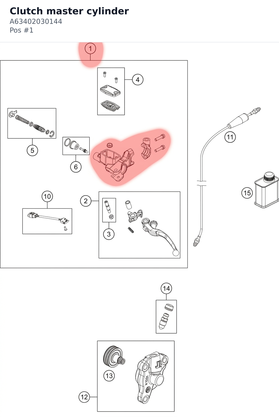 Diagram preview: Clutch master cylinder (A63402030144)