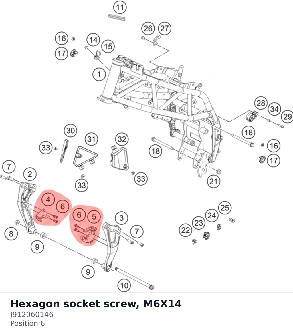 Diagram preview: Hexagon socket screw, M6X14 (J912060146)