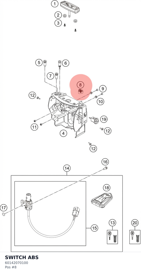 Diagram preview: SWITCH ABS (60142070100)
