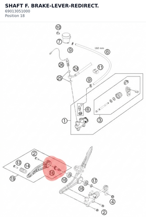 Diagram preview: SHAFT F. BRAKE-LEVER-REDIRECT. (69013051000)