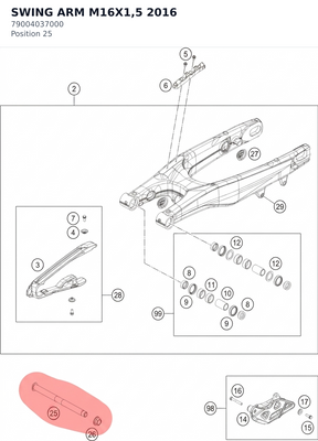 Diagram preview: SWING ARM M16X1,5 2016 (79004037000)
